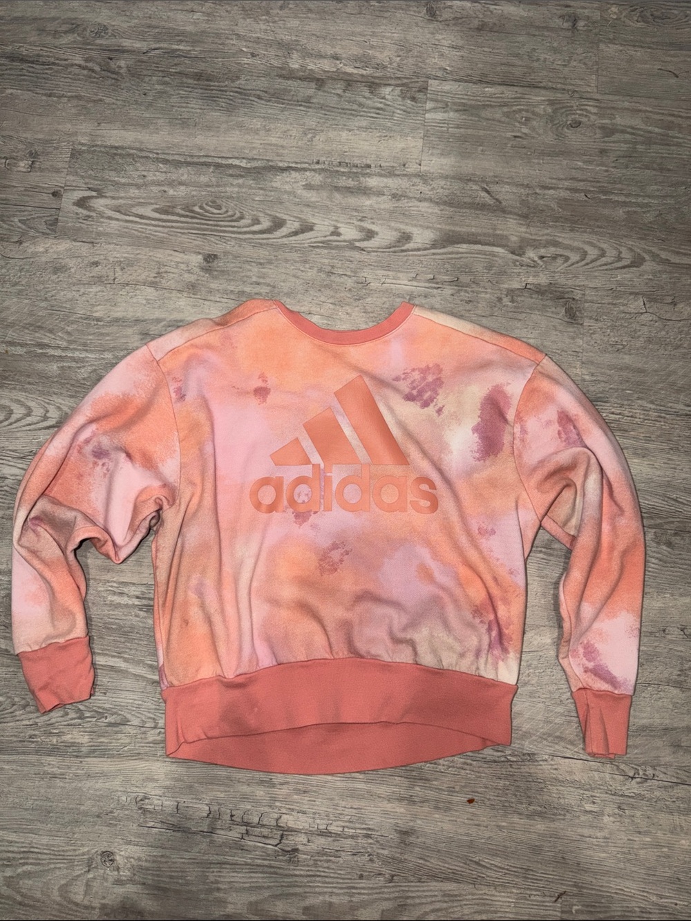 adidas Women's Coral & Pink Tie-Dye Crewneck Sweatshirt